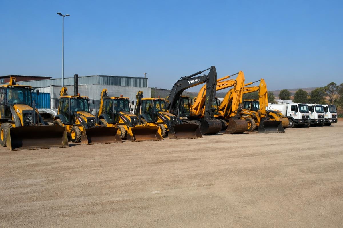 ABC Logistics plant, pipes and transport equipment on site